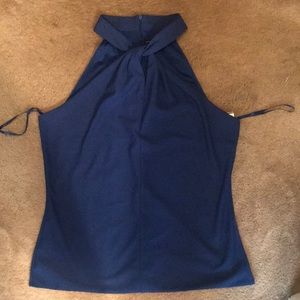 WHBM Blue sleeveless top NWOT